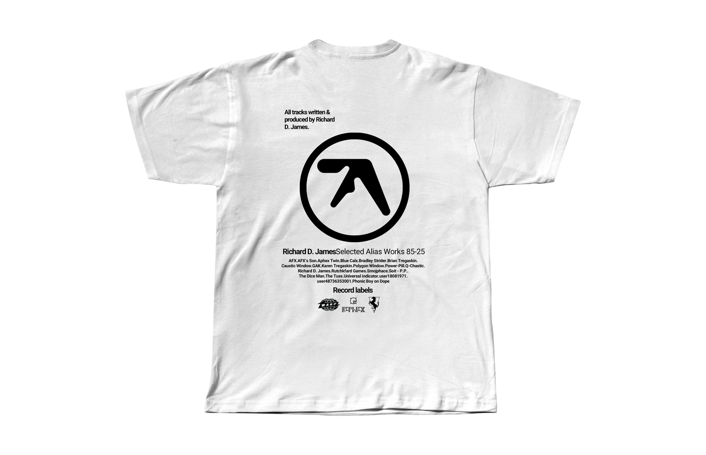 APHEX TWIN AKA Richard D. James Selected Alias Works 85-25 T shirt